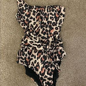 Cheetah print one piece swim suit